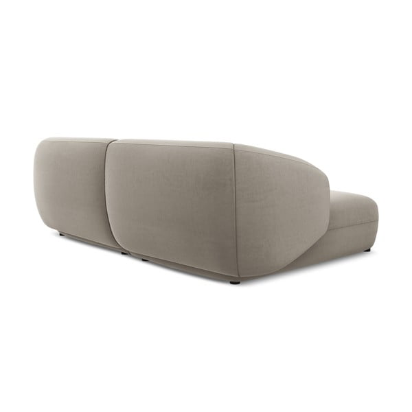 Béžová sametová rohová pohovka (levý roh) Moana – Makamii-image-4