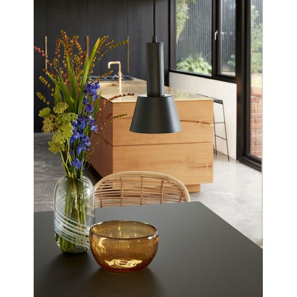 Šedá skleněná váza Hübsch Lara, výška 28 cm-image-1