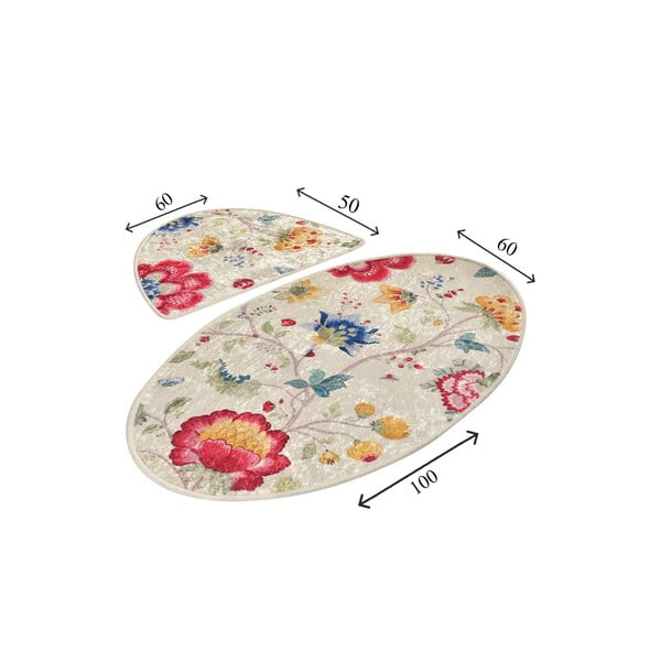 Světle hnědé koupelnové předložky v sadě 2 ks 60x100 cm Arya – Foutastic-image-3