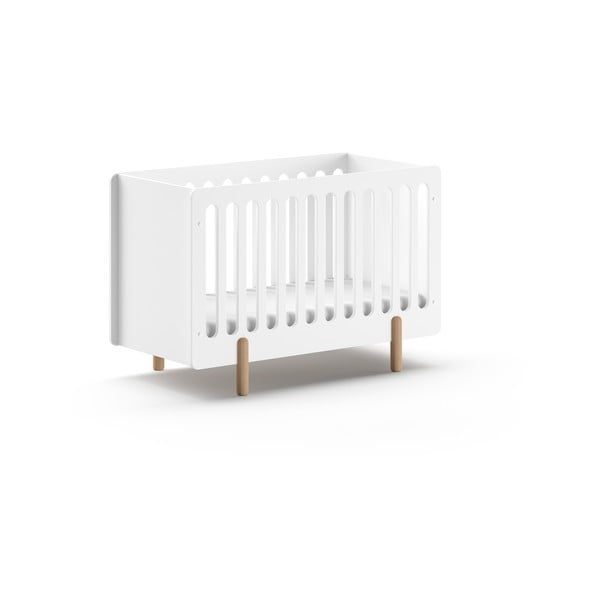 Bílá postýlka z borovicového dřeva 60x120 cm SMILE – Vipack-image-2