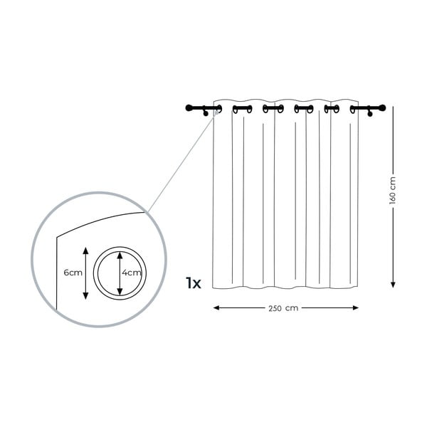 Béžový závěs AmeliaHome Voile Eyelets, 160 x 250 cm-image-3