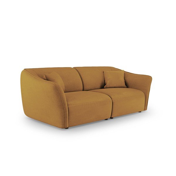 Pohovka z textilie bouclé v hořčicové barvě 206 cm Tokyo – Cosmopolitan Design-image-1