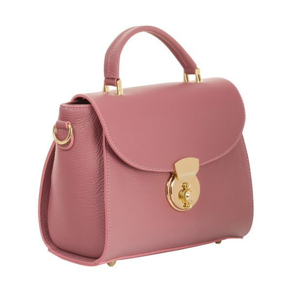 Růžová kabelka z pravé kůže Andrea Cardone Elegant