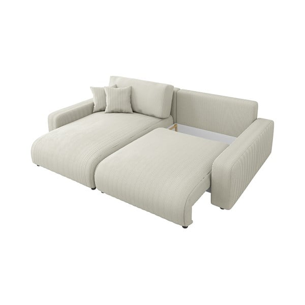 Krémová manšestrová rozkládací rohová pohovka (variabilní) Sara – Ropez-image-3