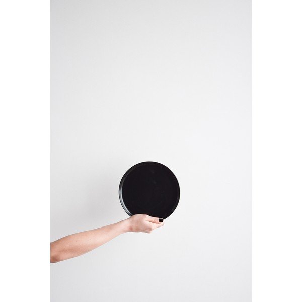 Černý kameninový malý talíř ÅOOMI Luna, ø 20 cm-image-2