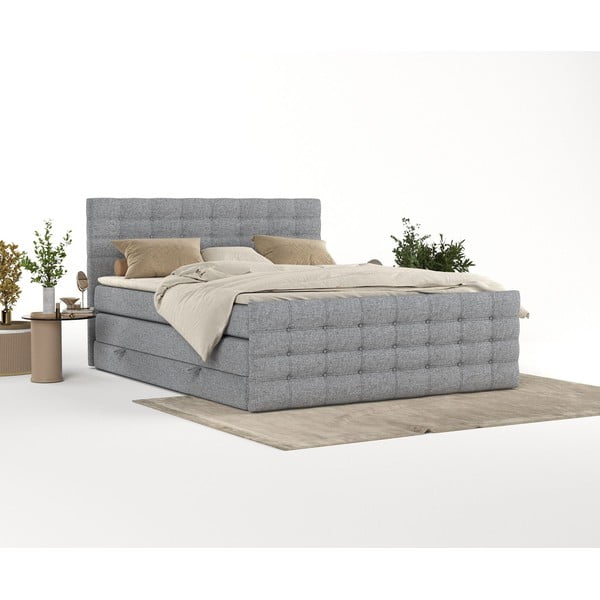 Šedá boxspring postel s úložným prostorem 180x200 cm Blend – Maison de Rêve-image-2