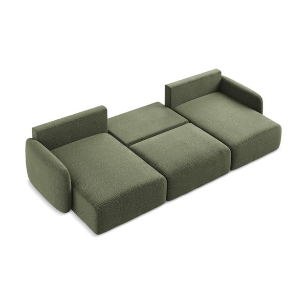 Zelená rozkládací/s úložným prostorem rohová pohovka Kalena – Makamii-image-4