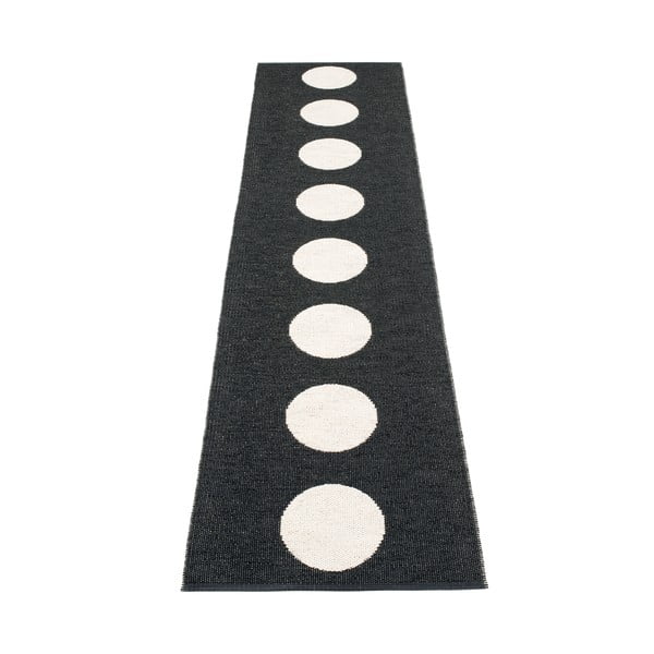 Černo-bílý vnitřní a venkovní běhoun 70x300 cm Vera Black – Pappelina