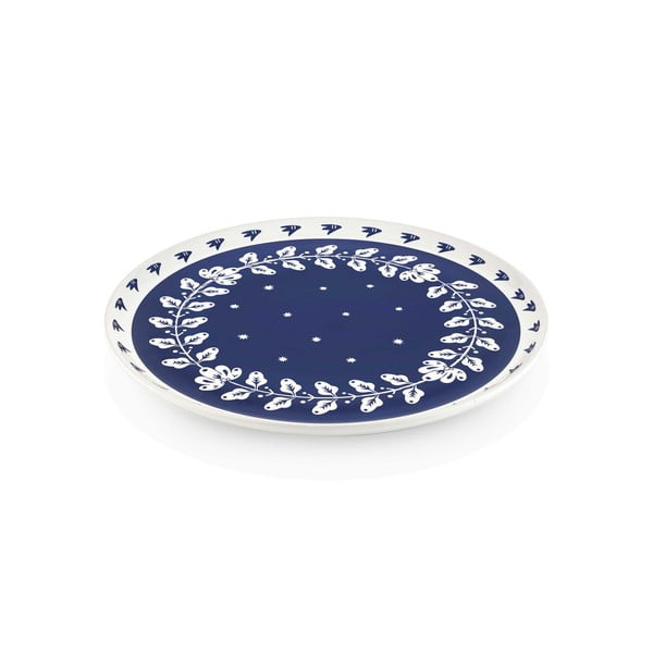 Modro-bílý porcelánový servírovací talíř Mia Bloom, ⌀ 30 cm