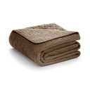 Světle hnědý sametový prošívaný přehoz 220x240 cm Laila – AmeliaHome