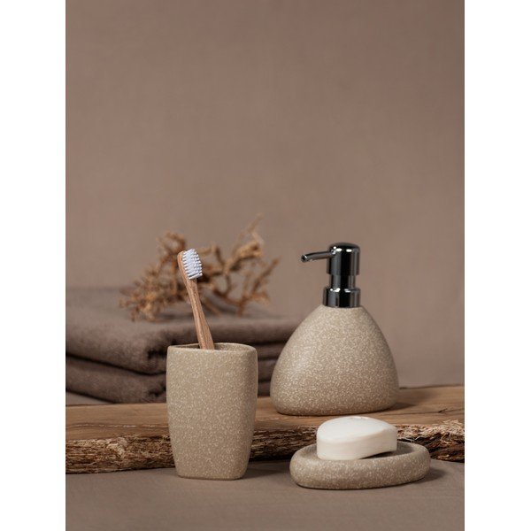 Béžový keramický kelímek na zubní kartáčky Wenko Pion-image-4