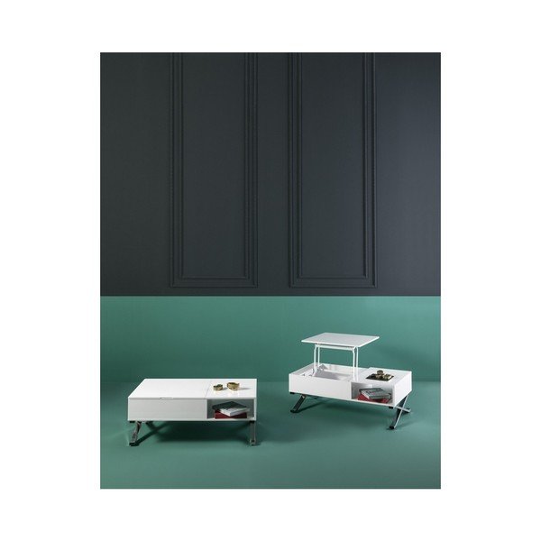 Bílý konferenční stolek s vysouvací deskou Marckeric Manila-image-3