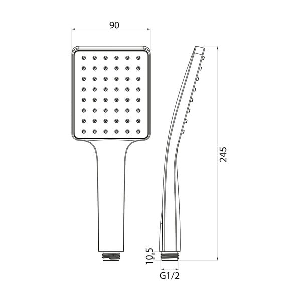 Plastová sprchová hlavice v leskle stříbrné barvě – Sapho-image-1