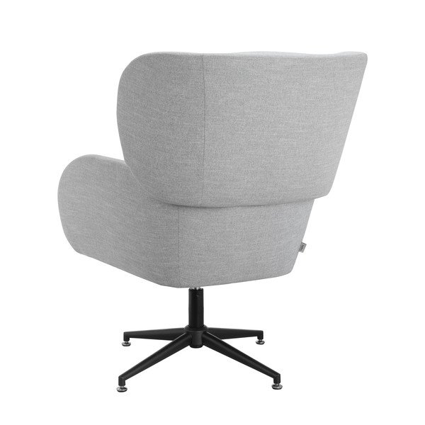 Světle šedé sametové křeslo ušák Vanessa – Støraa-image-4