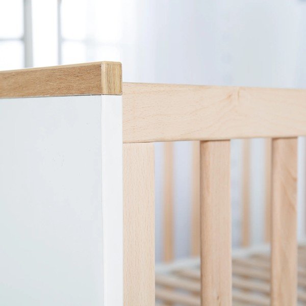 Postýlka z bukového dřeva v bílo-přírodní barvě 70x140 cm Finn – Roba-image-2