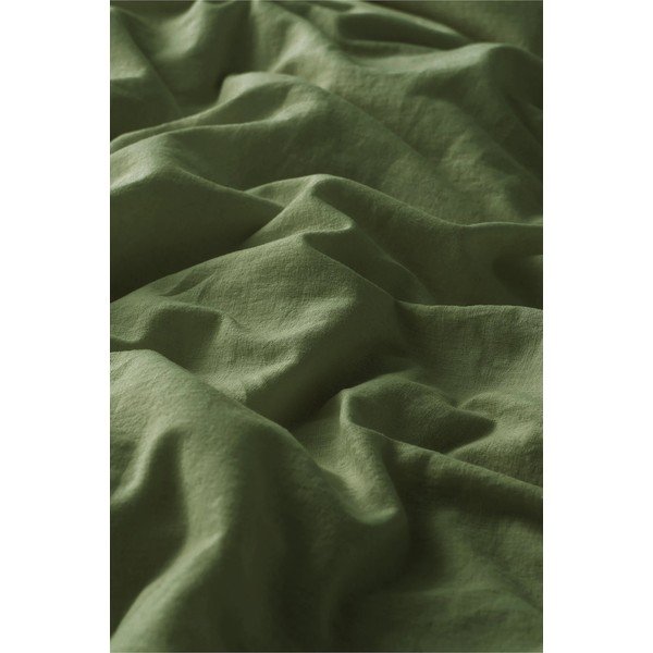 Zelené povlečení na jednolůžko s příměsí lnu 150x200 cm Elly – Ellos Home-image-4