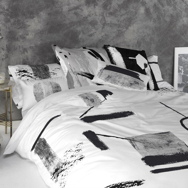 Sada 2 bavlněných povlaků na polštář Blanc Shapes-image-1