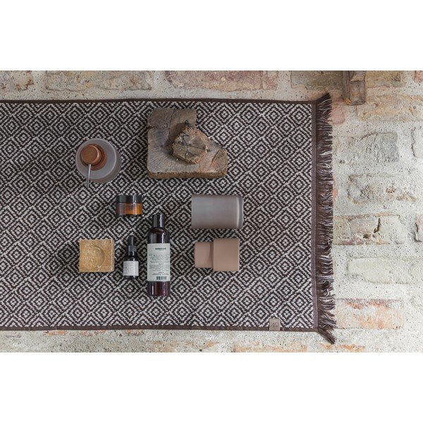 Tmavě hnědá textilní koupelnová předložka 50x80 cm Morocco – Mette Ditmer Denmark-image-1