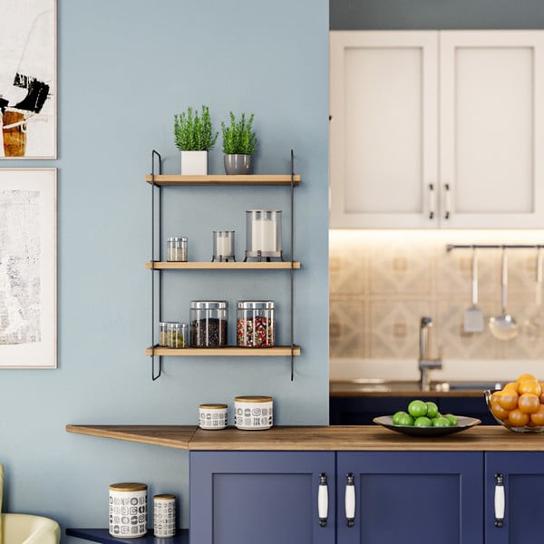 Patrová police v dekoru dubu v přírodní barvě 40 cm Pulalis – Kalune Design-image-1