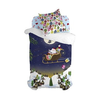 Dětské bavlněné povlečení na peřinu a polštář Mr. Fox Merry Christmas, 140 x 200 cm