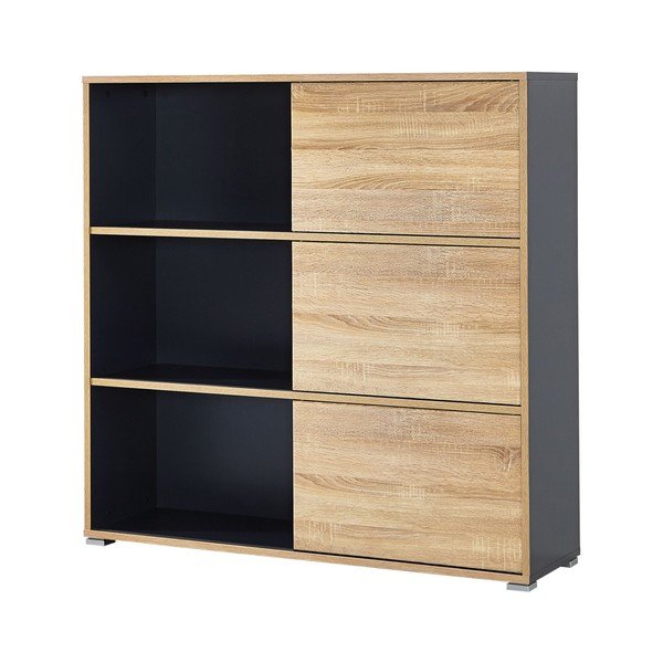 Černá knihovna v dekoru dubu 120x119 cm Slide - Germania-image-4