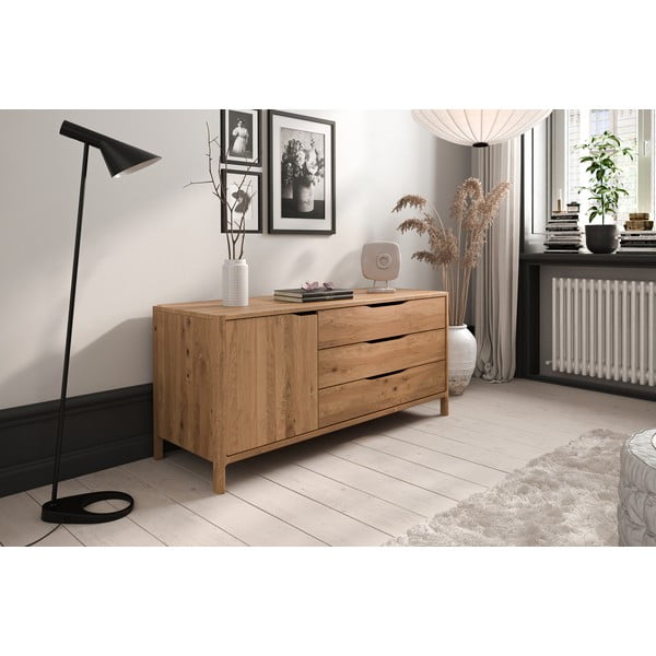 Nízká komoda z dubového dřeva v přírodní barvě 140x64 cm Twig – The Beds-image-1