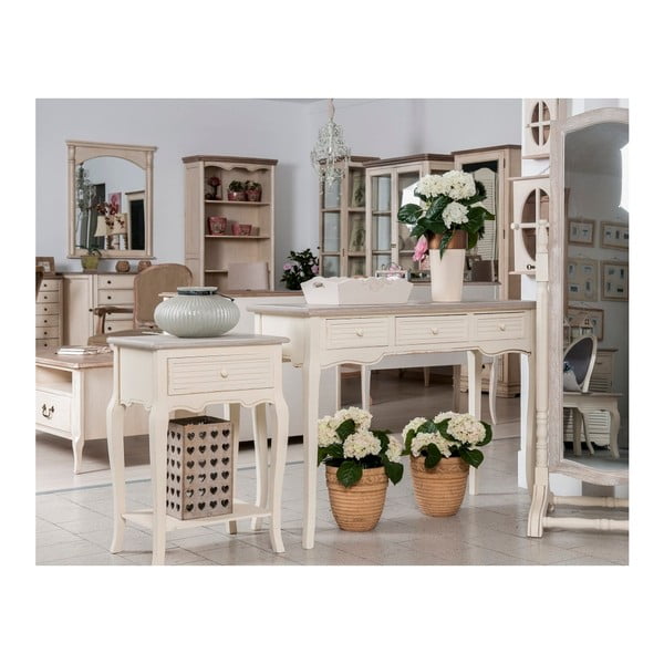 Úzká krémová komoda z topolového dřeva se 6 zásuvkami Livin Hill Pesaro-image-1