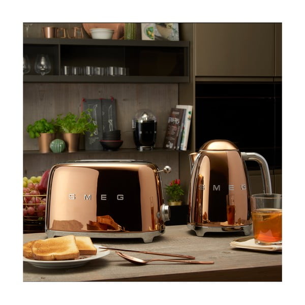 Topinkovač v růžovozlaté barvě 50's Retro Style - SMEG-image-1