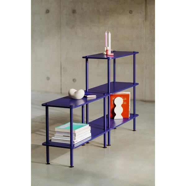 Modrý regál v dekoru dubu 80x127x35 cm Teidi – noo.ma-image-2