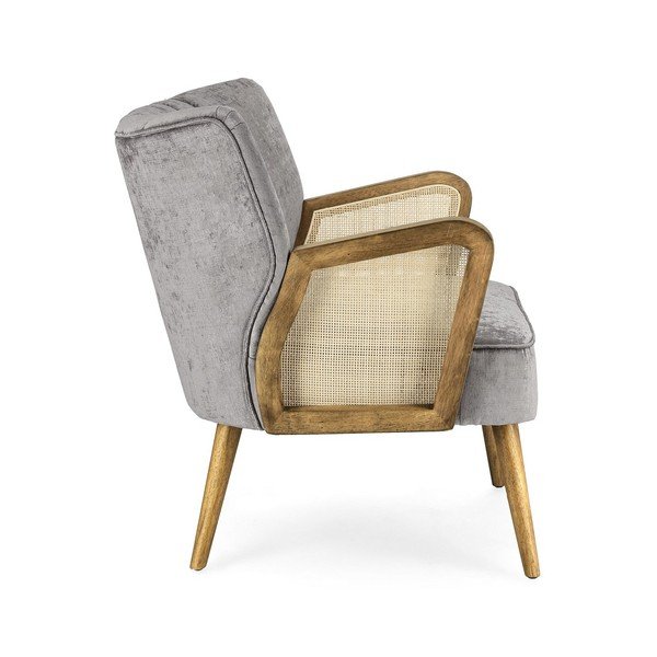 Šedé sametové křeslo Virna – Bizzotto-image-3