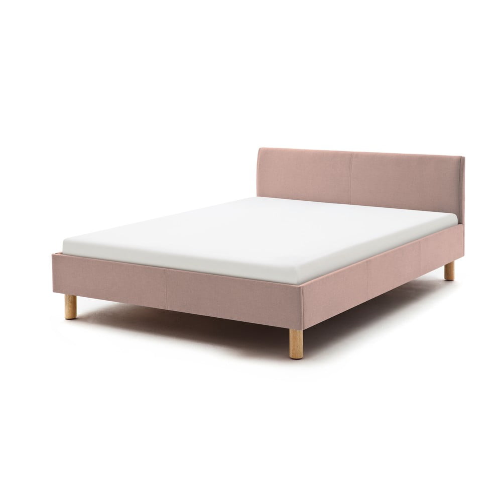 Světle růžová dvoulůžková postel Meise Möbel Lena, 140 x 200 cm