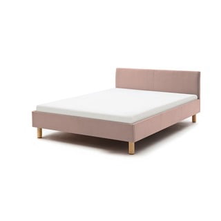 Světle růžová dvoulůžková postel Meise Möbel Lena, 140 x 200 cm