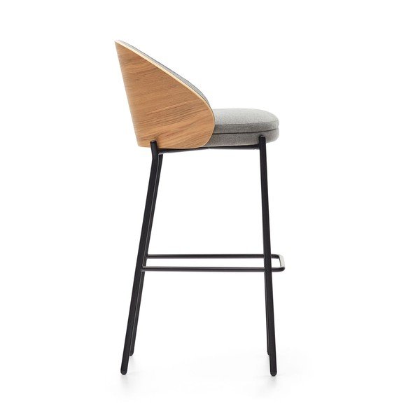 Šedá/v přírodní barvě barová židle (výška sedáku 77 cm) Eamy – Kave Home-image-4