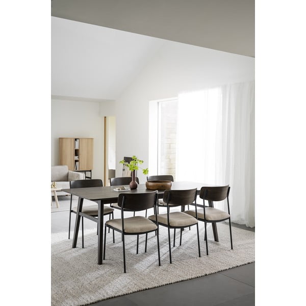 Krémovo-tmavě hnědé jídelní židle v sadě 2 ks Maymont – Rowico-image-3