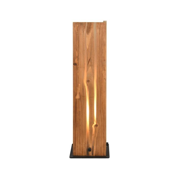 Stolní lampa v černo-přírodní barvě s dřevěným stínidlem (výška 40 cm) Karuni – Trio-image-2