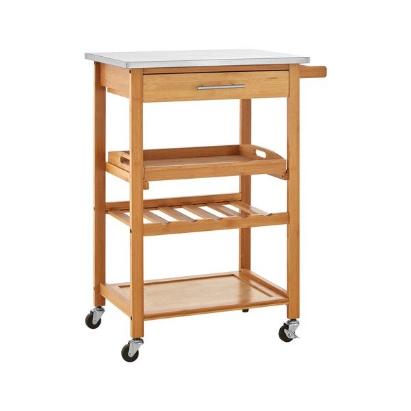 Bambusový servírovací stolek na kolečkách 41x58 cm Harlow – Premier Housewares