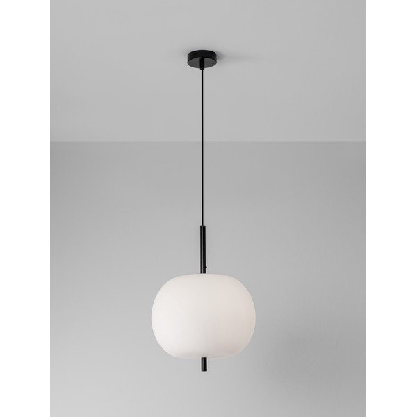 Bílé/černé skleněné závěsné svítidlo ø 30 cm Lato – Nova Luce-image-3
