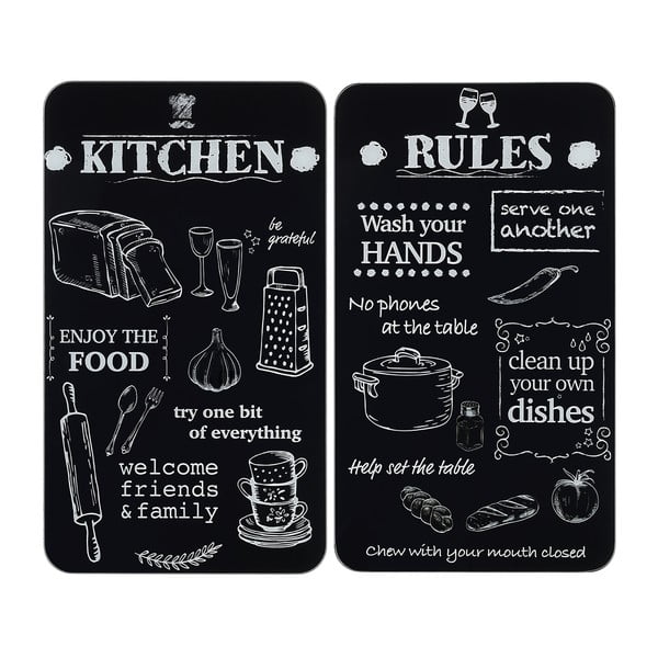 Kryty na sporák z tvrzeného skla v sadě 2 ks 52x30 cm Kitchen Rules – Maximex