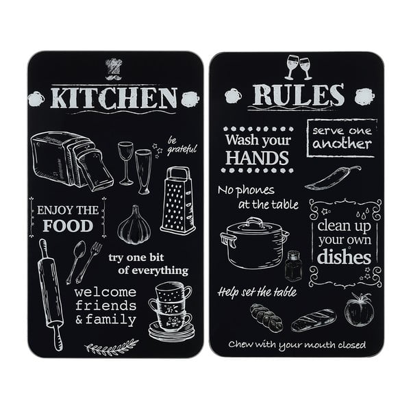 Kryty na sporák z tvrzeného skla v sadě 2 ks 52x30 cm Kitchen Rules – Maximex