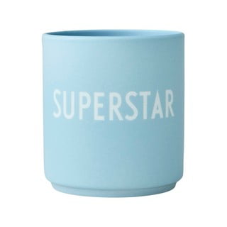 Modrý porcelánový hrnek Design Letters Superstar, 300 ml