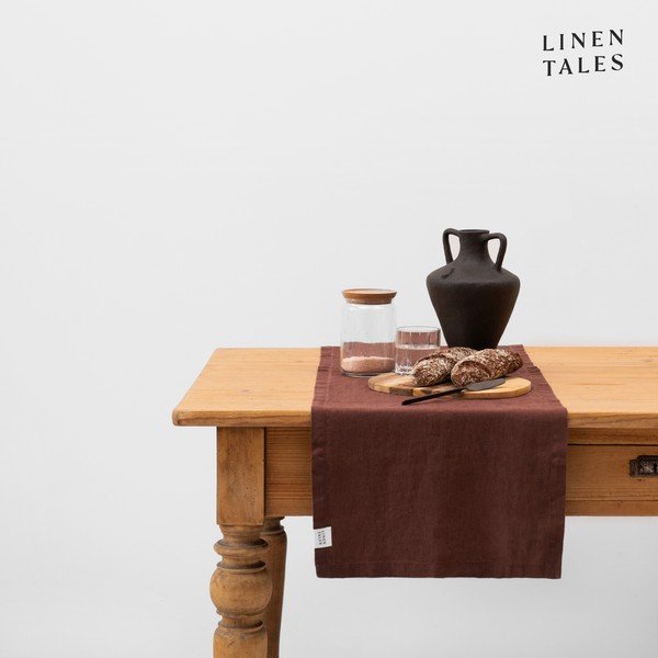 Lněný běhoun na stůl 40x150 cm Chocolate – Linen Tales