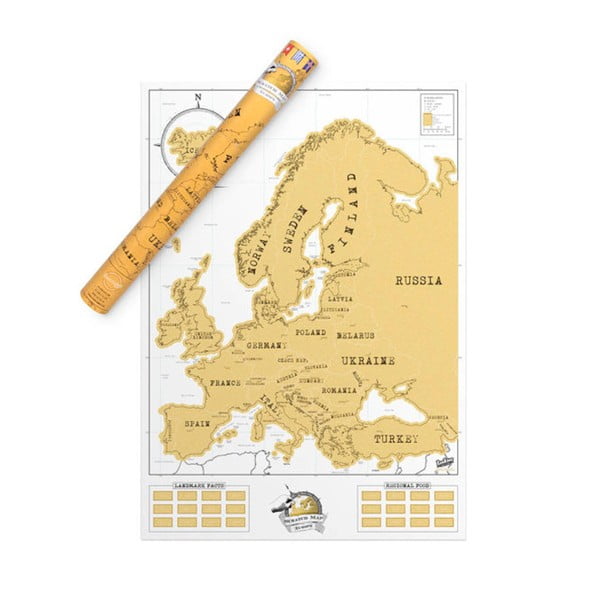 Stírací mapa Evropy Luckies of London-image-1