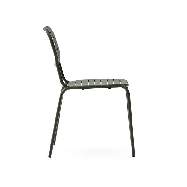 Tmavě zelená kovová zahradní židle Brai – Kave Home-image-3