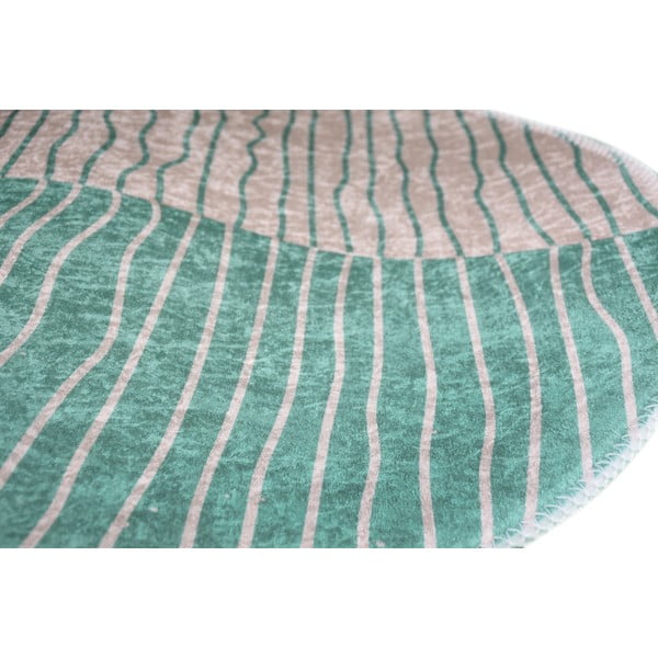 Pratelný kulatý koberec v tyrkysovo-krémové barvě ø 120 cm Yuvarlak – Vitaus-image-2