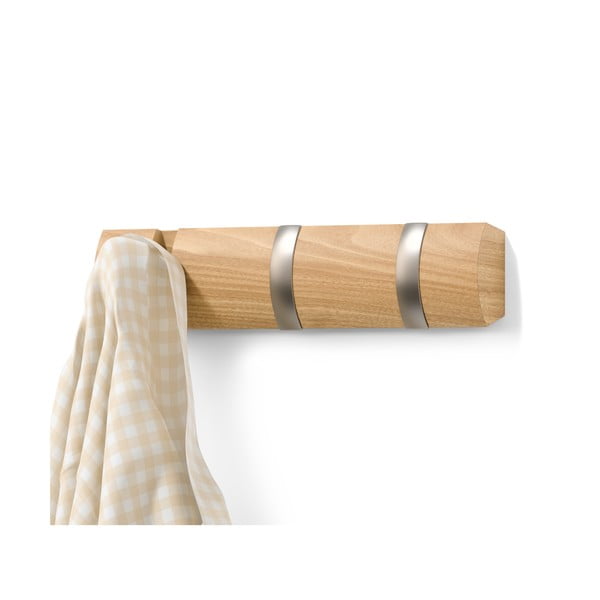 Nástěnný věšák z topolového dřeva v přírodní barvě Flip – Umbra-image-2
