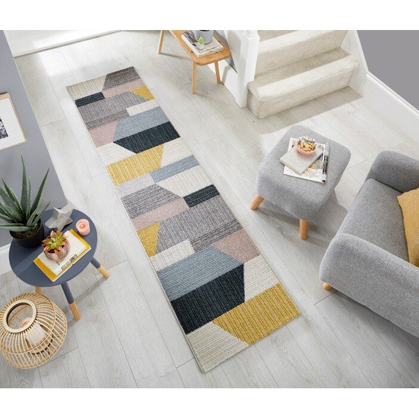 Šedo-žlutý koberec Flair Rugs Barrio, 60 x 230 cm-image-1