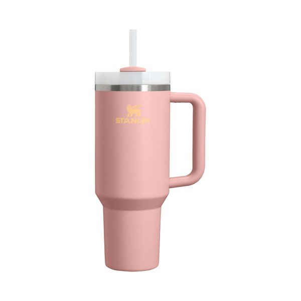 Broskvová termoska s brčkem z nerezové oceli 1,18 l Quencher H2.O FlowState™ Tumbler Peach Rose – Stanley