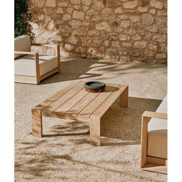 Zahradní konferenční stolek z masivu akácie 82,5x140 cm Ambra – Kave Home-image-1