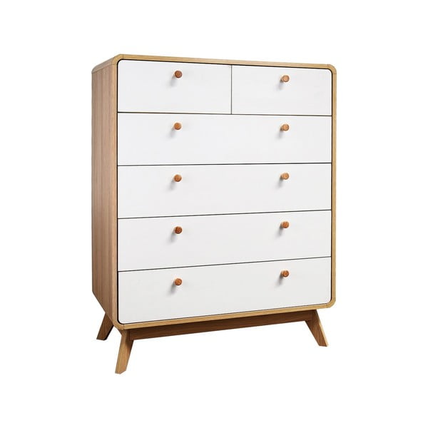 Vysoká komoda v dekoru dubu v bílo-přírodní barvě 81x104 cm Caitlin – Støraa-image-2