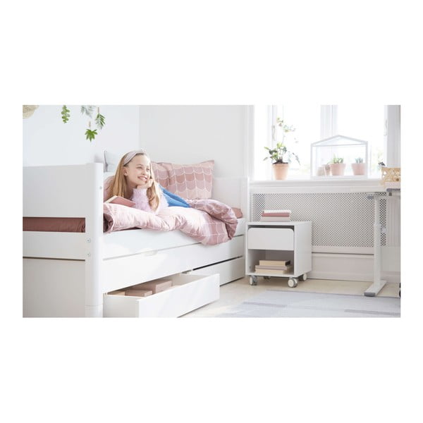 Bílá dětská postel s přídavným výsuvným lůžkem a úložným prostorem Flexa White, 90 x 200 cm-image-1